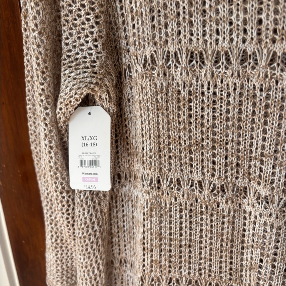 Crocheted Scoop Neck Sweater XL - Picture 4 of 4